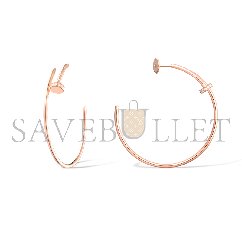 CARTIER JUSTE UN CLOU HOOP EARRINGS, LARGE MODEL, DIAMONDS B8301212